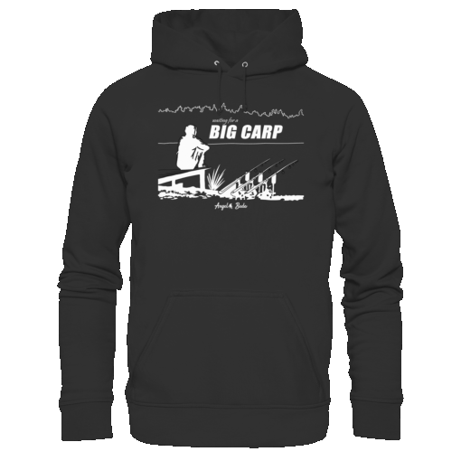 Karpfen Hoodie Organic - Waiting for a Big Carp – Bild 2