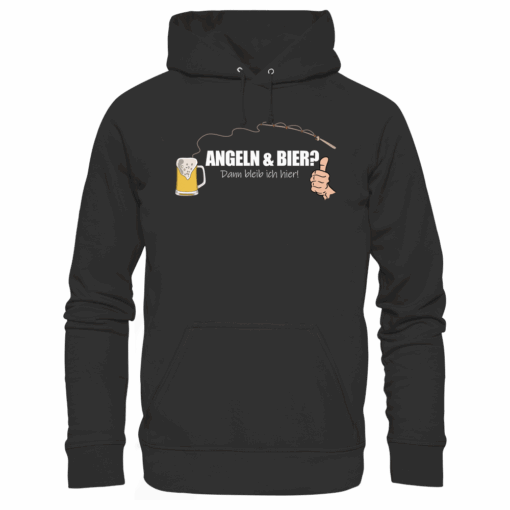 Angel Hoodie Organic – Angeln und Bier – Bild 2