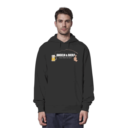 Angel Hoodie Organic – Angeln und Bier – Bild 3
