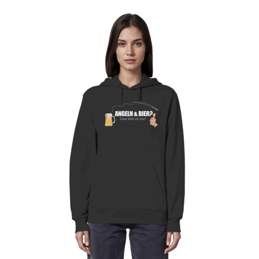 Angel Hoodie Organic – Angeln und Bier – Bild 4