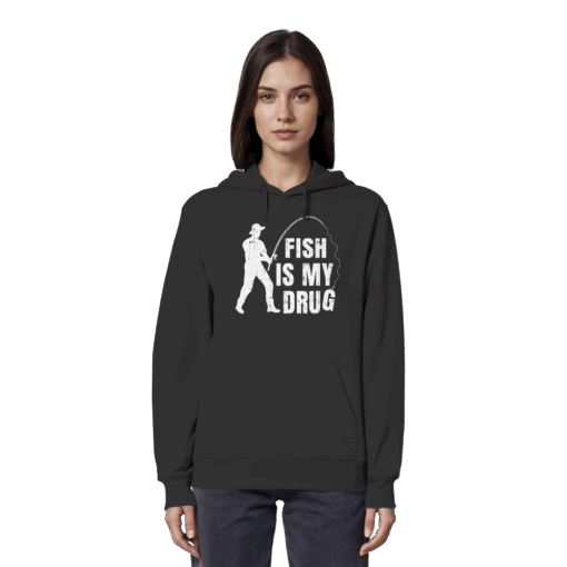 Angel Hoodie Organic - Fish is my drug – Bild 4