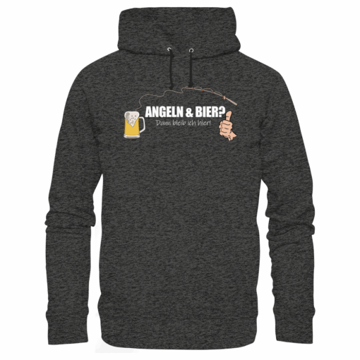 Angel Hoodie Organic – Angeln und Bier – Bild 6