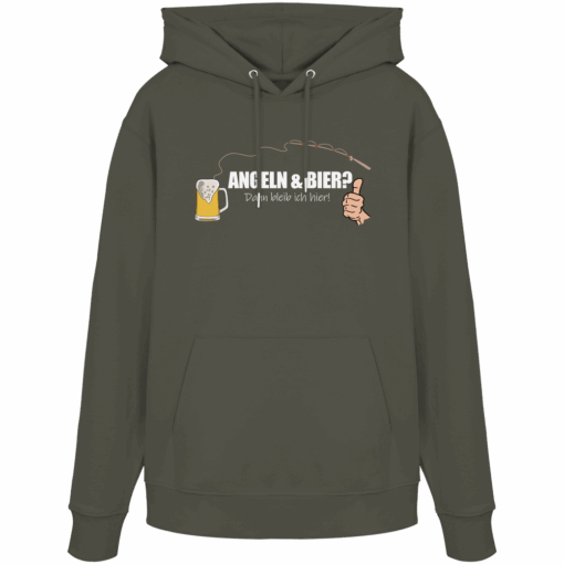 Angel Hoodie Organic – Angeln und Bier – Bild 13