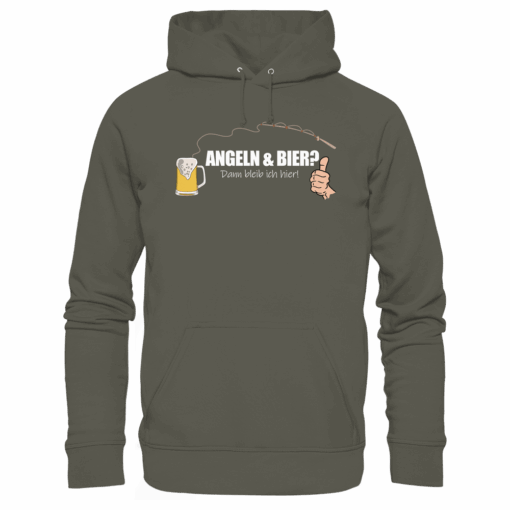 Angel Hoodie Organic – Angeln und Bier – Bild 14