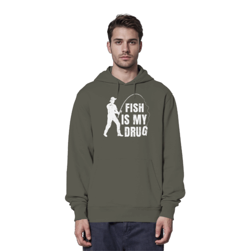 Angel Hoodie Organic - Fish is my drug – Bild 15