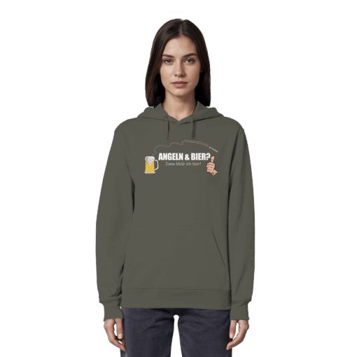 Angel Hoodie Organic – Angeln und Bier – Bild 16